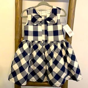 Navy and white checkered dress